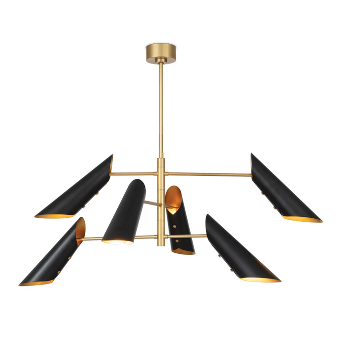 Vest Chandelier - White or Black with Brass