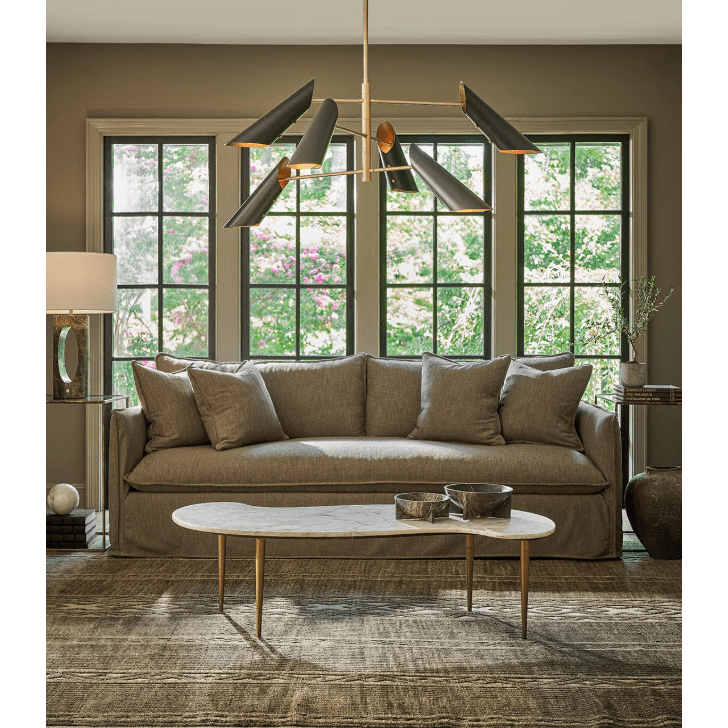 Vest Chandelier Blackened Brass and Natural Brass