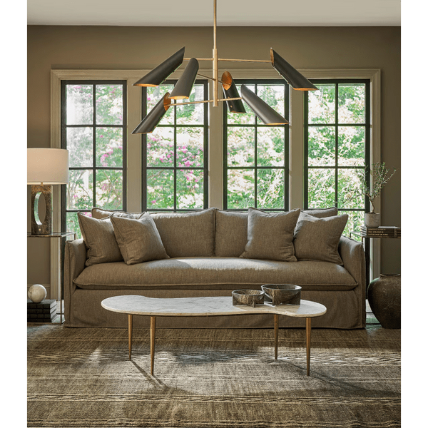 Vest Chandelier Blackened Brass and Natural Brass
