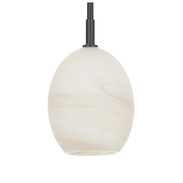 Artemis Pendant Single with Alabaster Glass in Polished Nickel, Oil Rubbed Bronze, Natural Brass