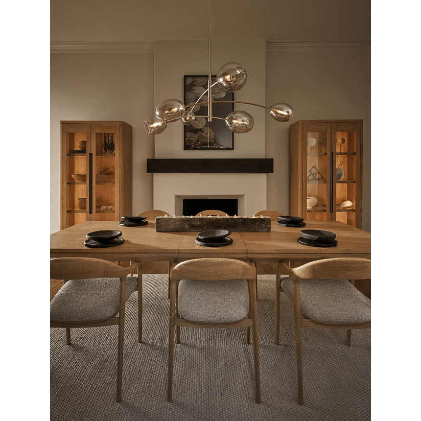 Artemis Chandelier Polished Nickel with Champagne Glass