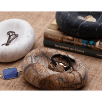 Lagoon Marble Bowl - Elegant Decorative Bowls in Black, Brown, White