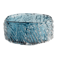 Blue Cast Glass Decorative Bowl, Large and Small