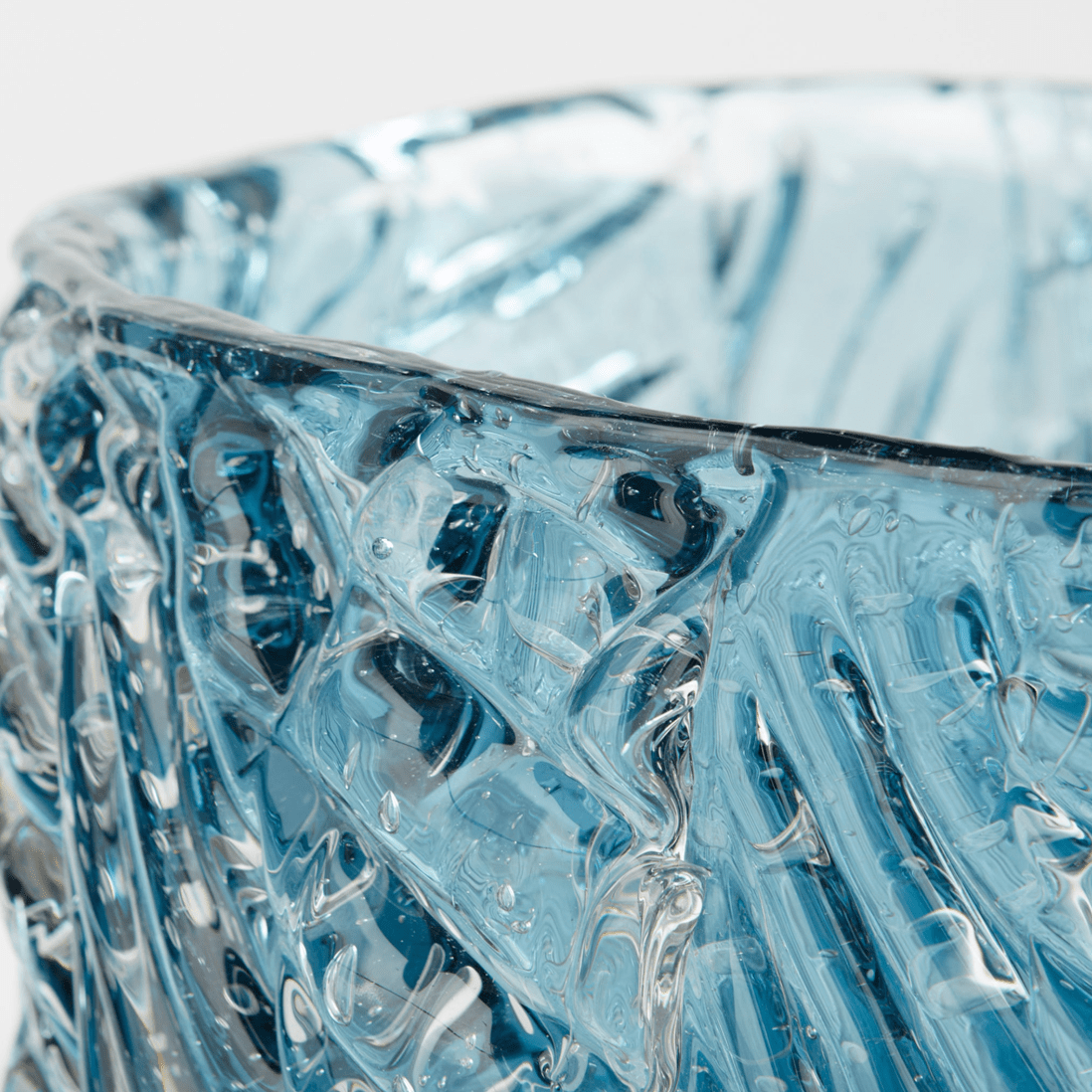 Blue Cast Glass Decorative Bowl, Large and Small