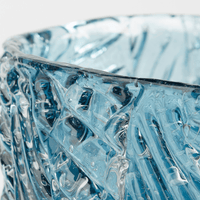 Blue Cast Glass Decorative Bowl, Large and Small