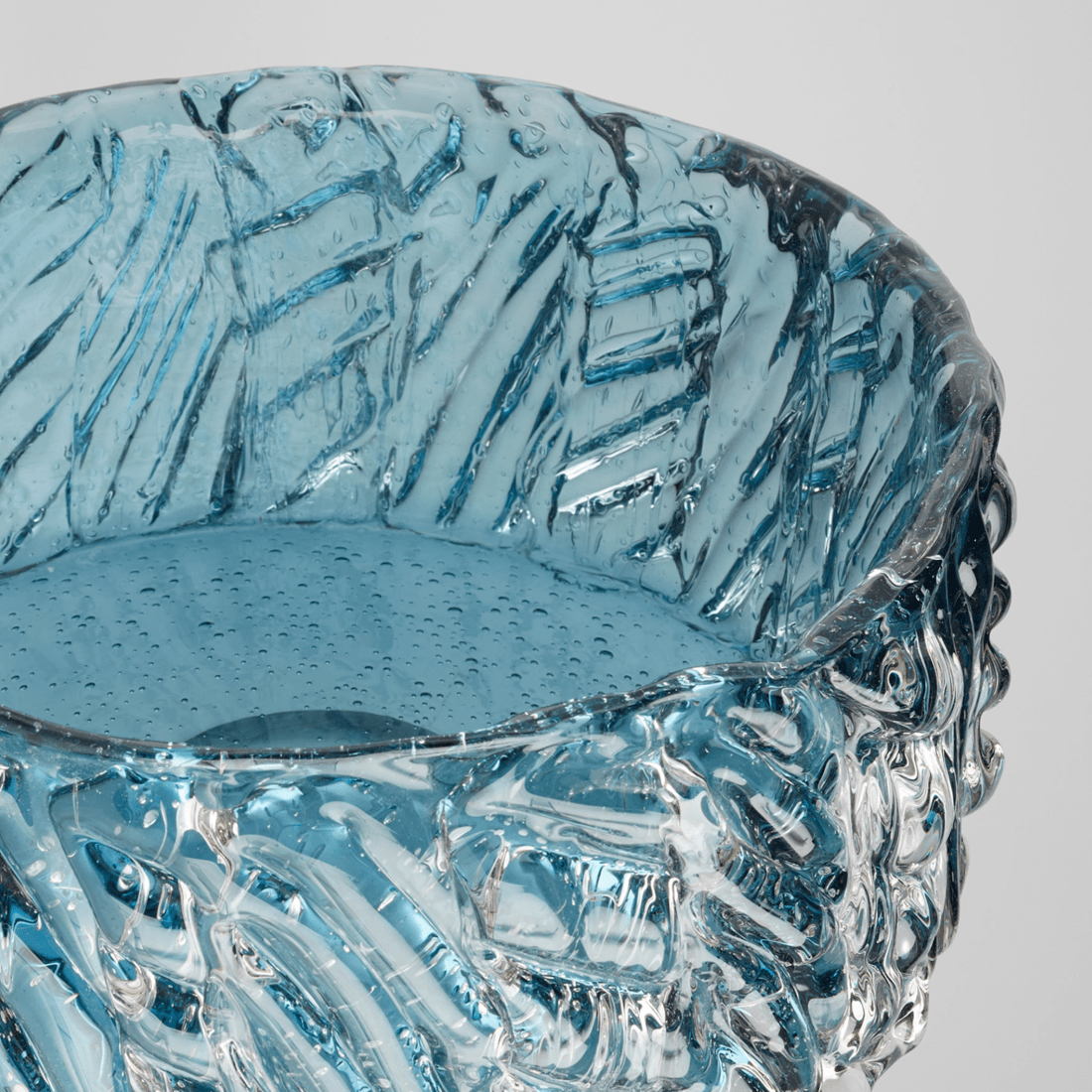 Blue Cast Glass Decorative Bowl, Large and Small