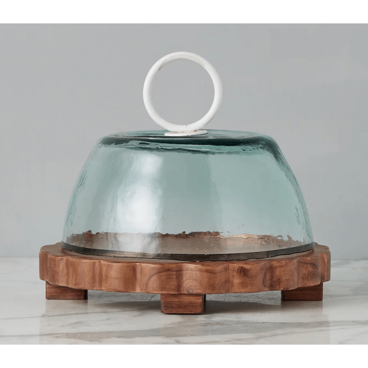 Large Round Wooden Scalloped Trivet & Charcuterie Board
