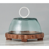Large Round Wooden Scalloped Trivet & Charcuterie Board