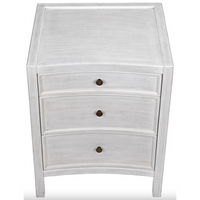 Hampton Night Stand, White Washed & Hand Rubbed Black