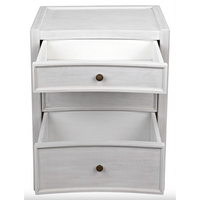 Hampton Night Stand, White Washed & Hand Rubbed Black