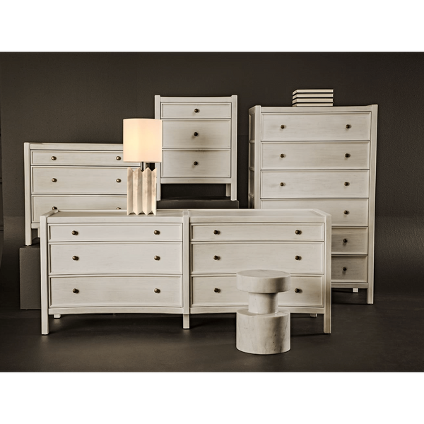 Hampton Night Stand, White Washed & Hand Rubbed Black