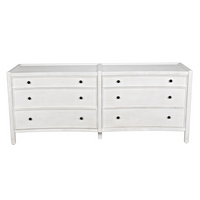 Hampton 6 Drawer Dresser, Hand Rubbed Black and White Washed