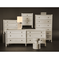 Hampton 6 Drawer Dresser, Hand Rubbed Black and White Washed