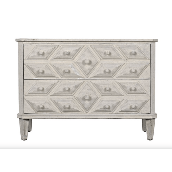 Giza White Weathered 2-Drawer Chest