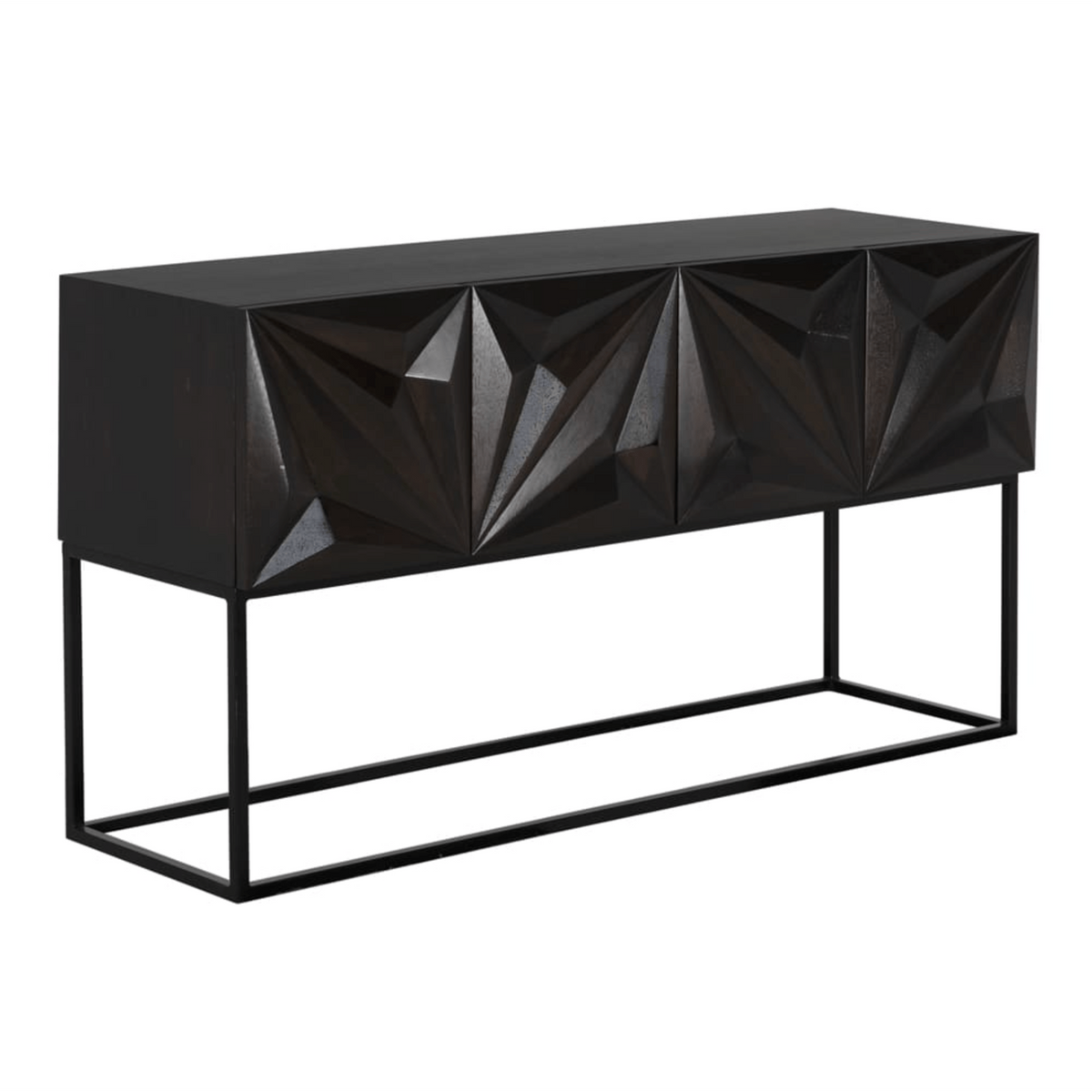 Zurich Console Table with Steel Base in Various Walnut Finishes