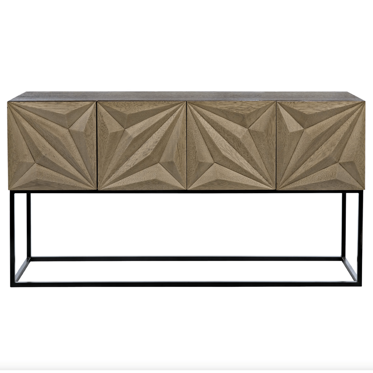 Zurich Console Table with Steel Base in Various Walnut Finishes