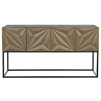Zurich Console Table with Steel Base in Various Walnut Finishes