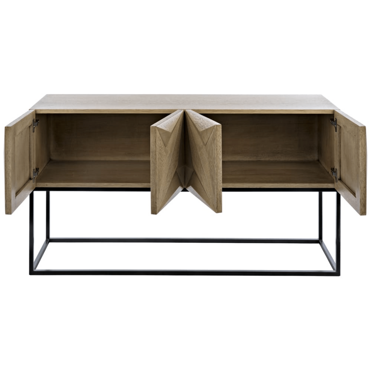 Zurich Console Table with Steel Base in Various Walnut Finishes