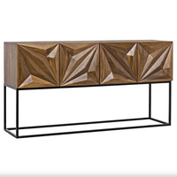 Zurich Console Table with Steel Base in Various Walnut Finishes