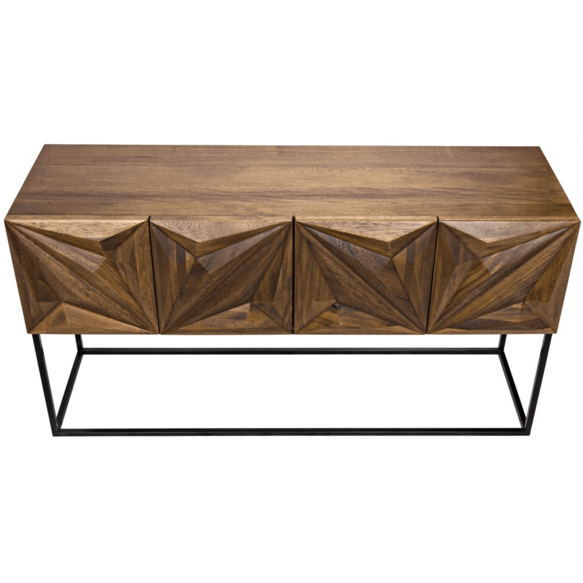 Zurich Console Table with Steel Base in Various Walnut Finishes