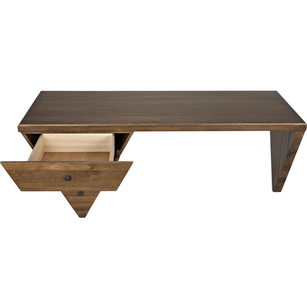 Tetramo Asymmetrical Dark Walnut Desk