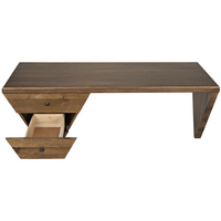Tetramo Asymmetrical Dark Walnut Desk