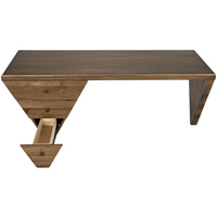 Tetramo Asymmetrical Dark Walnut Desk