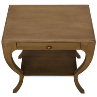 Maude 2-Tier Side Table, Saddle Brown, White Washed & Black