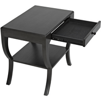 Maude 2-Tier Side Table, Saddle Brown, White Washed & Black