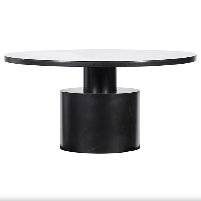 Marlow Round Black Steel Dining Table