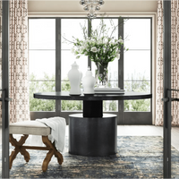 Marlow Round Black Steel Dining Table