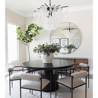 Marlow Round Black Steel Dining Table