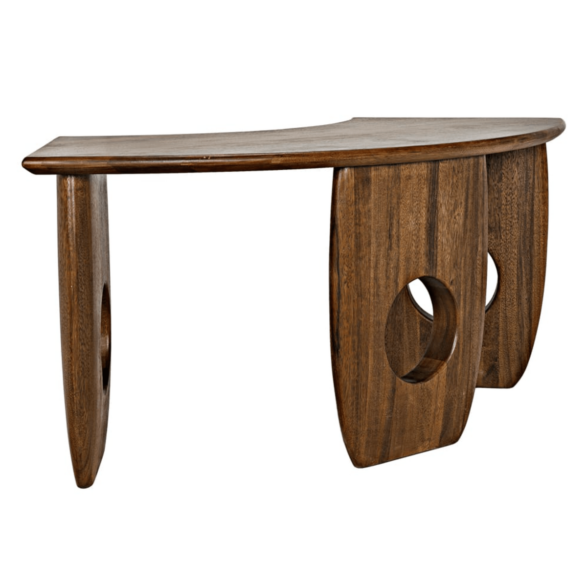 Dark Walnut Curved Office Desk