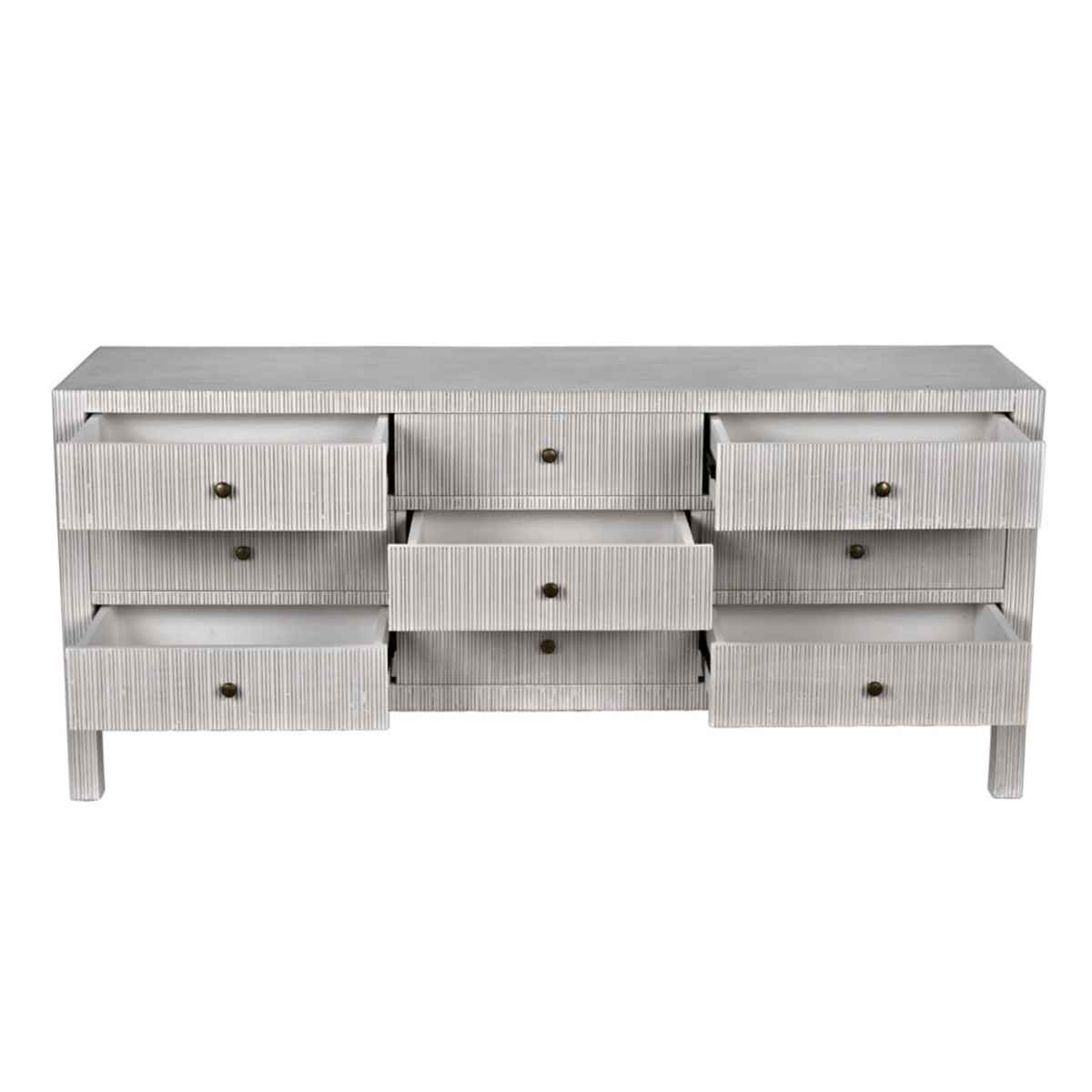 Conrad 9-Drawer Dresser, Pale Black or White Wash