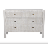Conrad 6-Drawer Dresser, White Wash or Pale Black