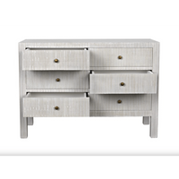 Conrad 6-Drawer Dresser, White Wash or Pale Black