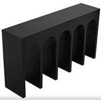 Bridge Console Table, White Wash and Hand Rubbed Black Finish