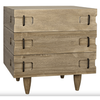 David Side Table in Washed and Dark Walnut Finishes