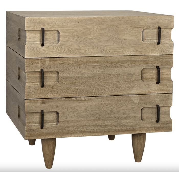David Side Table in Washed and Dark Walnut Finishes