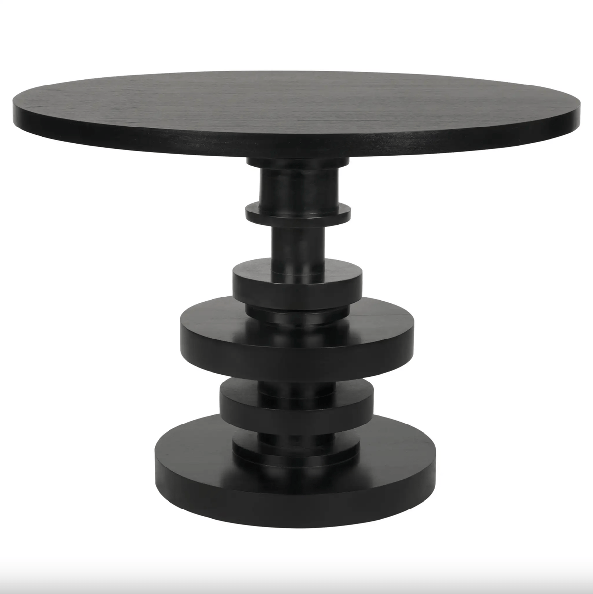 Corum Round Dining Table, Hand Rubbed Black