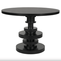 Corum Round Dining Table, Hand Rubbed Black