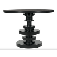 Corum Round Dining Table, Hand Rubbed Black