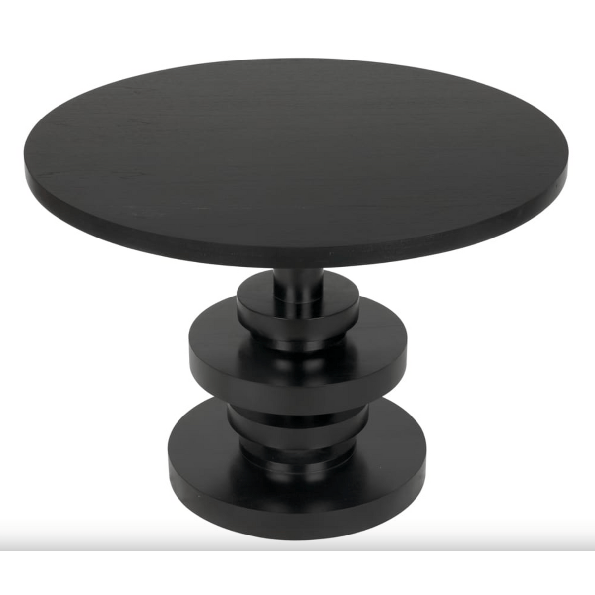 Corum Round Dining Table, Hand Rubbed Black