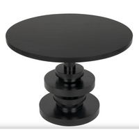 Corum Round Dining Table, Hand Rubbed Black