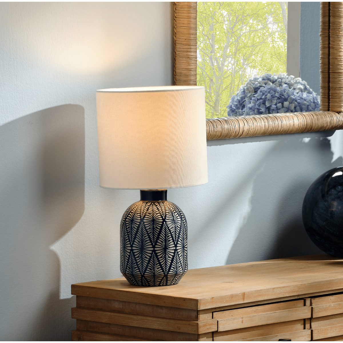 Highland Ceramic Table Lamp with Linen Shade
