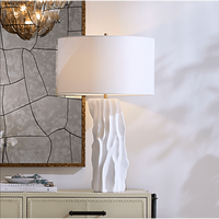 Sweetwood White Ceramid Table Lamp with Linen Shade