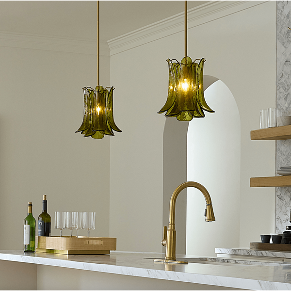Cala Citron Green Blown Glass Pendant
