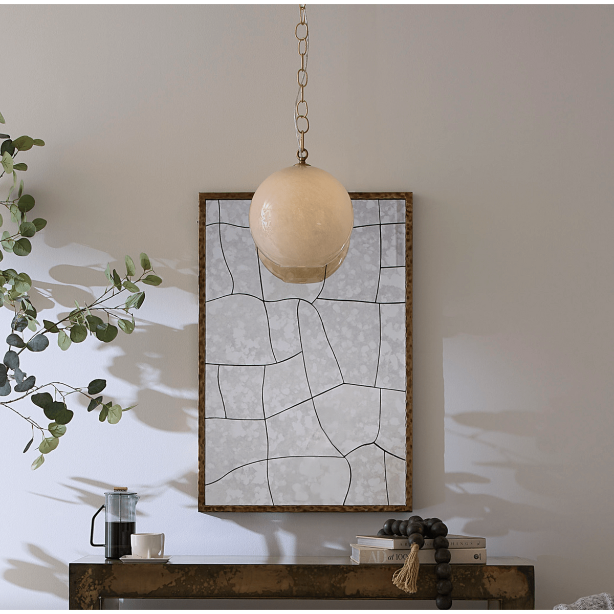 Camber Taupe Hand-Blown Glass Pendant