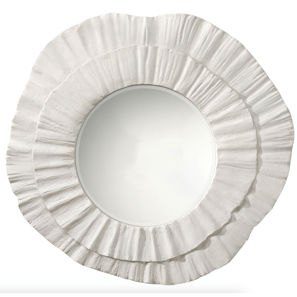 Millstone White Petal Round Wall Mirror