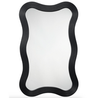 Dali Wavy Bamboo Wall Mirror in Natural and Black